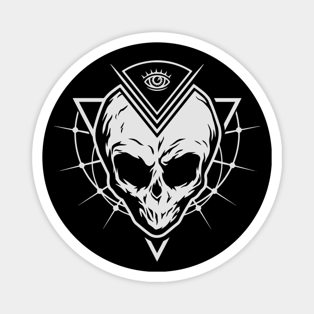 Illuminati Alien Skull Magnet by Starquake